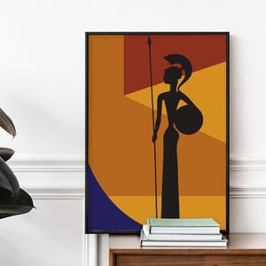 Athena Goddess Print, Greek Mythology Wall Art, Minimalist Ancient Greece Poster, Instant Download image 4