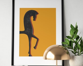Ancient Horse, Classical Sculpture Print, Minimalist Mythology Wall Art, Museum Inspired Decor, Instant Download PDF