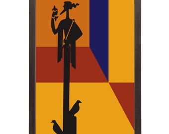 Zeus Modern Wall Art – God of Power & Thunder – Geometric Greek Mythology Print, Minimalist Decor (Digital Download)