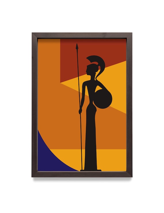 Athena Goddess Print, Greek Mythology Wall Art, Minimalist Ancient Greece Poster, Instant Download