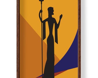 Quadro da parete Poseidone – Dio del Mare e degli Abissi – Stampa minimalista sulla mitologia oceanica, decorazione greca (download digitale)