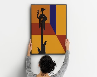 Zeus - Opera d'arte moderna da parete - Dio del potere e del tuono - Stampa geometrica ispirata alla mitologia greca, decorazione minimalista (Download digitale)