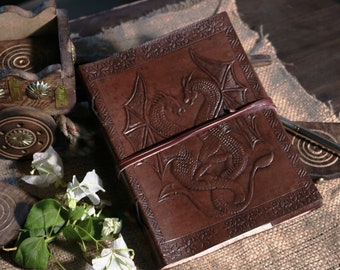 Imperial Handmade Genuine Leather Journal Embossed Dragon Notebook Sketchbook 