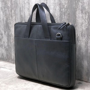 Bolso de cuero personalizado para computadora portátil, maletín negro, bolso de trabajo, estuche de viaje de negocios, bolso de hombro tipo mensajero para hombres y mujeres, regalos de vacaciones