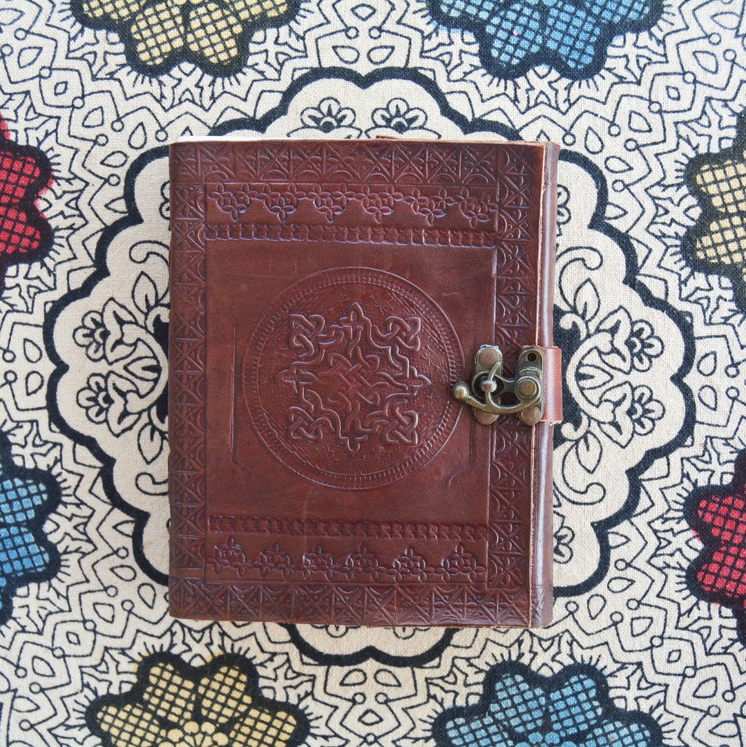 Handmade Celtic Emboss Leather Journal With Clasp Personal Etsy