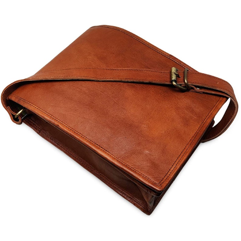 Handmade Personalized Genuine leather Satchel bag for iPad bag shoulder bag for Men & Women gift for men office bag work rustic bag Satchel image 3