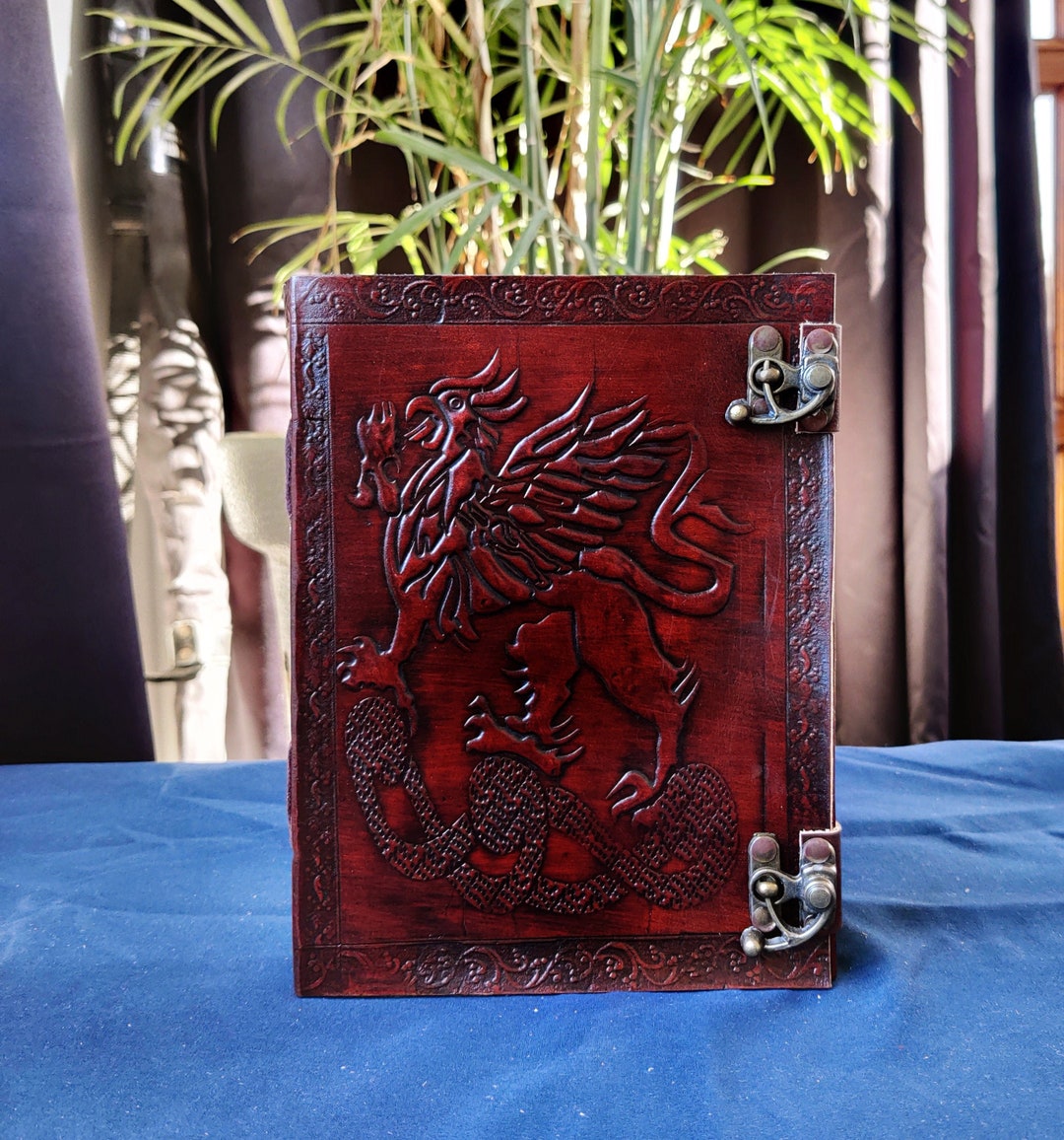 Leather Journal Dragon Notebook Rustic Handmade Lockable Etsy