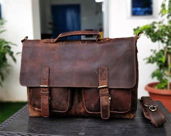 Personalized Genuine leather messenger bag laptop bag shoulder bag for men and women office briefcase