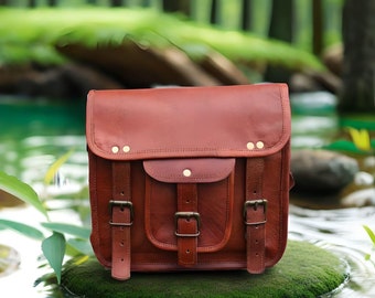 Personalized small Personalized Genuine leather satchel bag iPpad bag shoulder bag for women and men office bag rustic Satchel bag