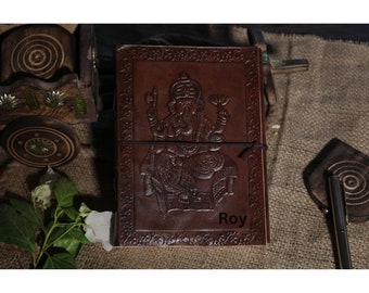 Leather Journal Ganesh ji Notebook, Rustic Handmade Vintage Diary, Travel journal, Sketchbook, scrapbook, book of Shadow, Personalised gift