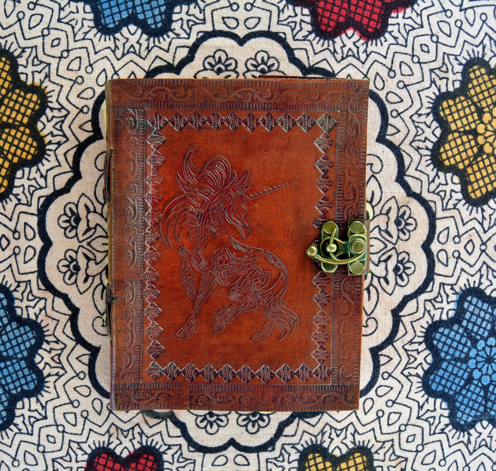 Handmade Unicorn Emboss Leather Journal With Clasp Personal Etsy