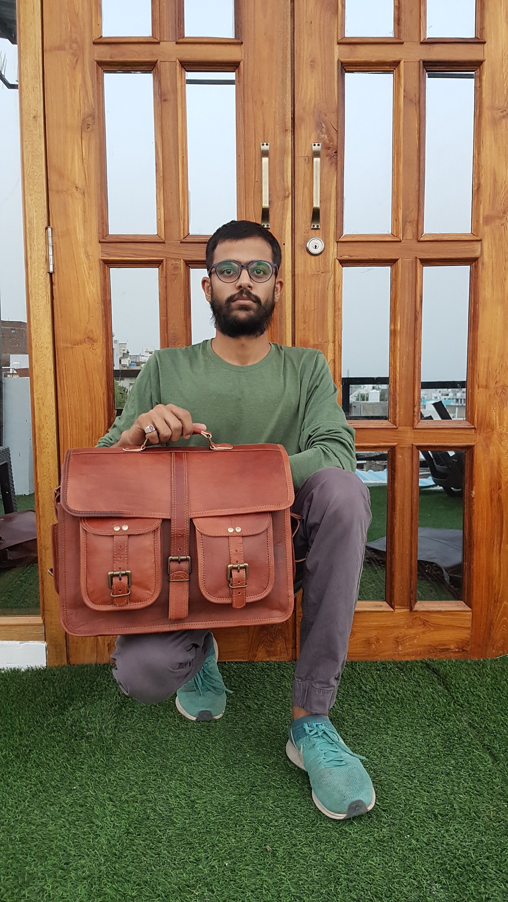 16 Satchel Personalized Genuine Leather Messenger Bag | Etsy