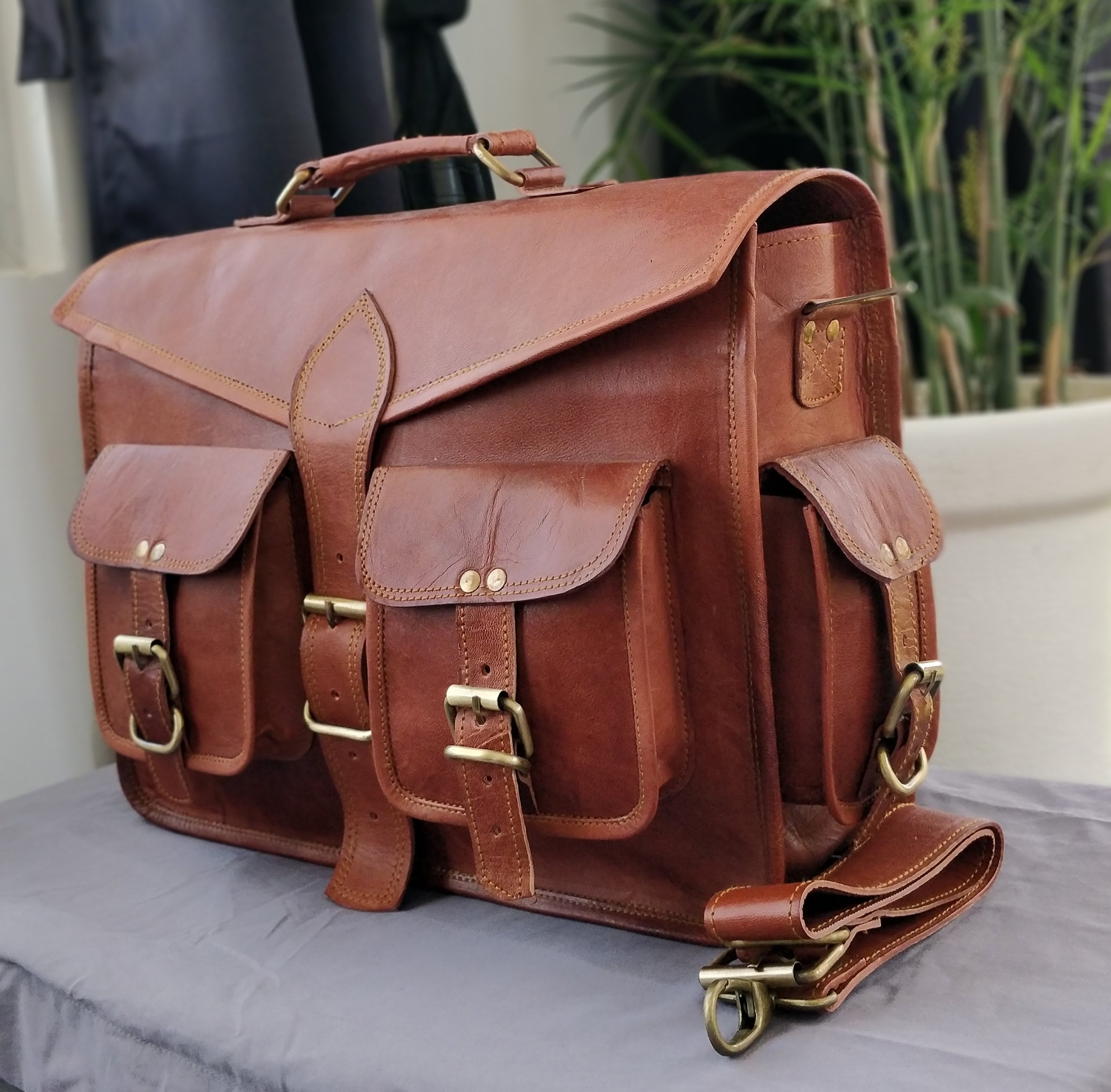 Personalized Genuine leather messenger bag laptop bag shoulder Etsy
