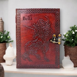 Gepersonaliseerde lederen dagboek Mythisch wezen Magisch Fantasy Book of Shadows Grimoire Notebook Spell Book Custom geschenken Gastenboek