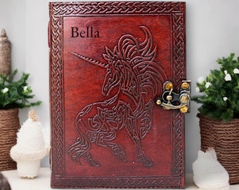 Personalisiertes Lederbuch Fabelwesen Magische Fantasie Buch der Schatten Grimoire Notizbuch Zauberbuch Individuelle Geschenke Gästebuch
