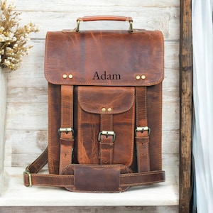 Cartable en cuir personnalisé pour homme, sac de travail rustique vintage, sac à main à bandoulière latéral pour femme, idées cadeaux personnalisées pour les fêtes