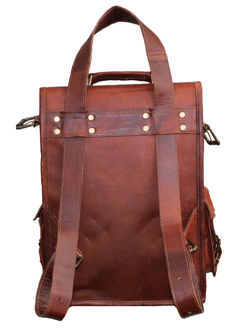 With the strap adjusted to the desired length, the leather briefcase can be made into a leather backpack or even a crossbody sling bag. Perfect for looking professional as well as casual at the same time.