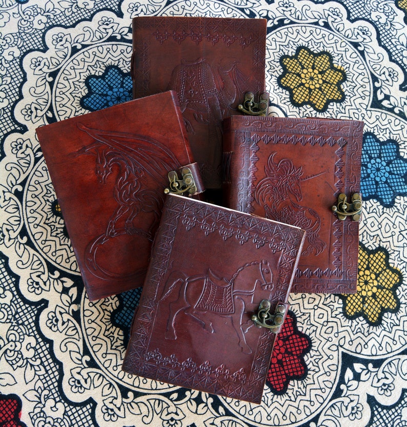 Handmade Horse Emboss Leather Journal With Clasp Personal Etsy