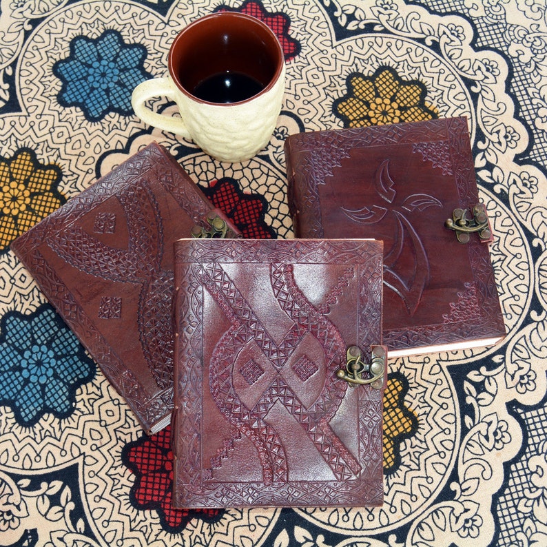 Handmade leather journal with Clasp personal diary sketchbook Etsy