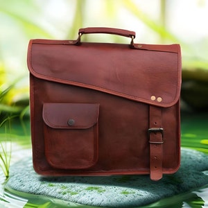 Sac cartable personnalisé en cuir véritable pour iPad et sac à bandoulière pour homme et femme