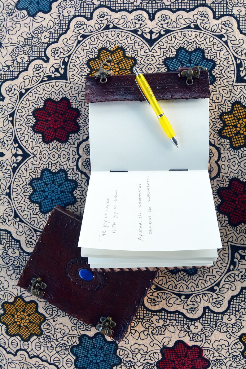 PACK of 5 Personalize handmade leather journal with Clasp Etsy