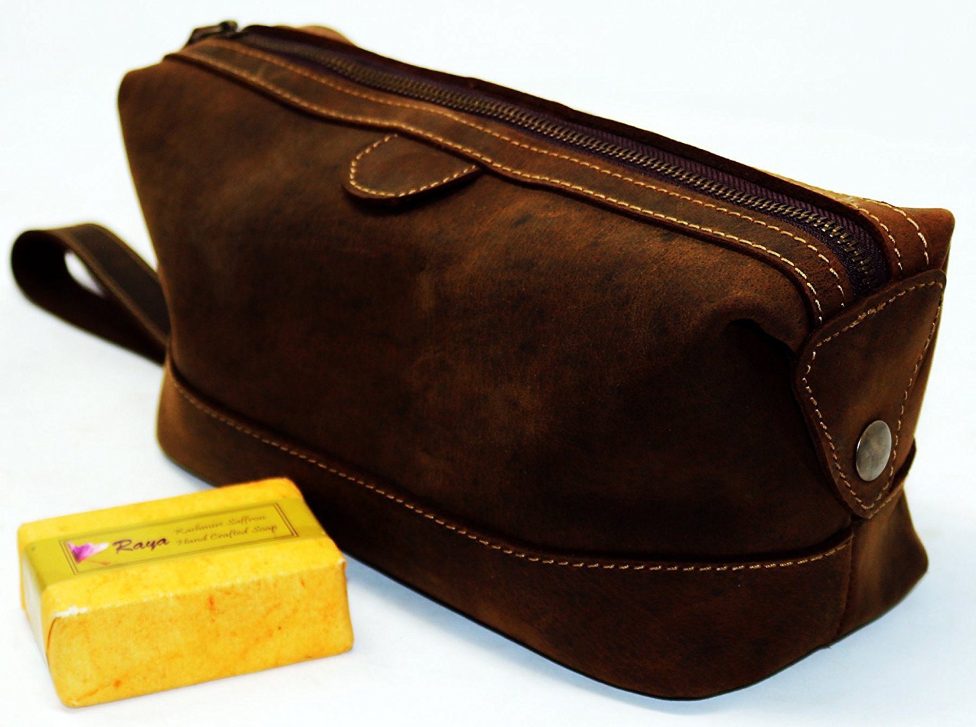 Men's Buffalo Genuine Leather Toiletry Bag Waterproof Dopp Etsy