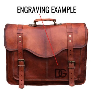 18' Genuine leather messenger bag laptop bag shoulder bag for women gift for men office bag work briefcase Large Satchel image 10