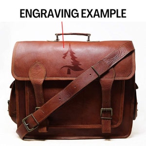 Personalized Genuine leather messenger bag laptop bag shoulder bag for men and women office bag briefcase bag image 10