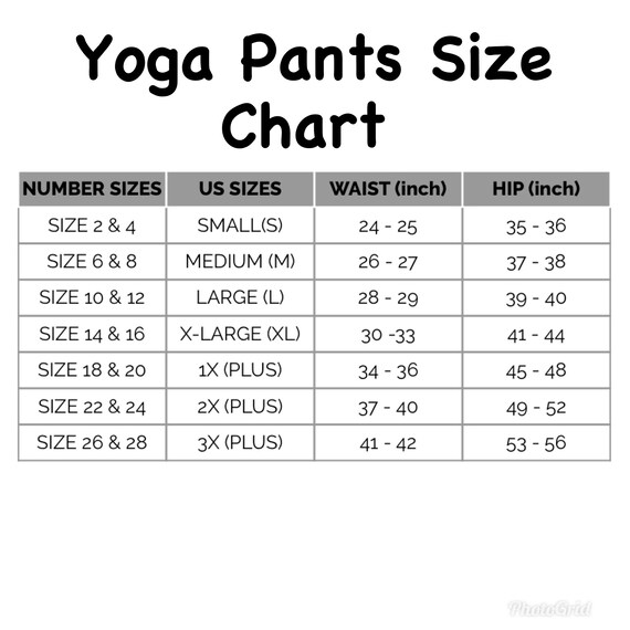 Dye Pants Size Chart