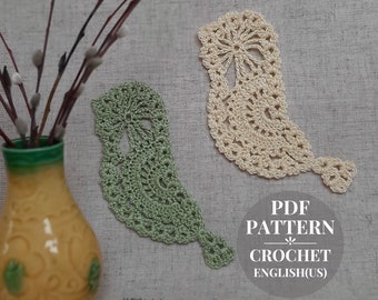 Crochet bird applique pattern. Crochet Easter decor.