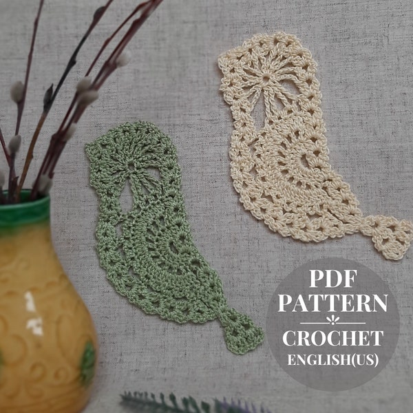 Crochet bird applique pattern. Crochet Easter decor.