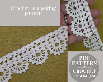 Crochet border pattern lace trim pdf. Crochet lace edging pattern. Crochet trim tutorial. Instructions for crochet border pdf.