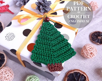 Christmas tree crochet pattern garland Home decoration Gift wrapping DIY