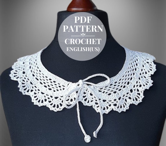 Crochet Detachable Collar Pattern. Lace Removable Adjustable