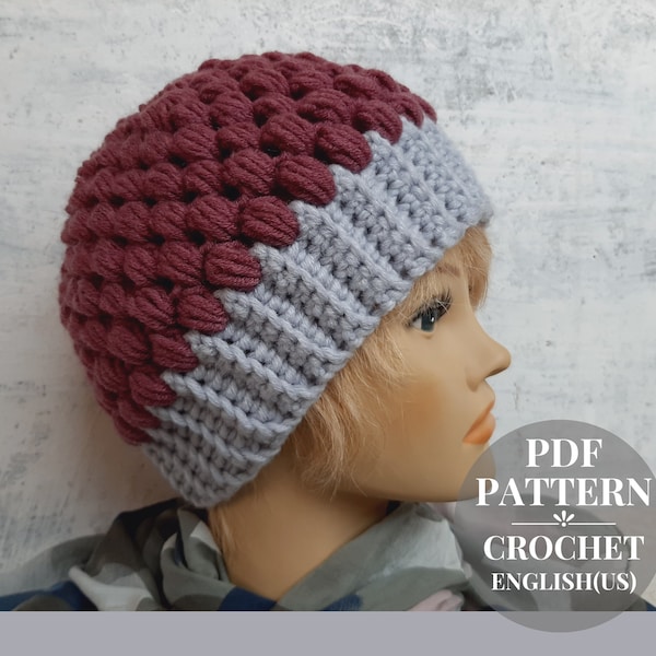 Hat cozy crochet pattern for women Easy crochet autumn hat pattern Crochet for beginners Digital Download pdf