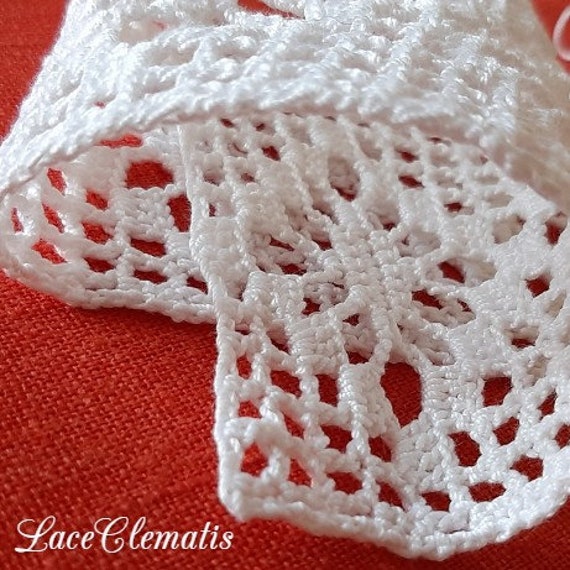 Filet Crochet Border Patterns for Kitchen Towel. Filet Edging Tablecloth  Tutorial Row to Row Description Pdf. Crochet Lace Trim for Linen. -   Canada