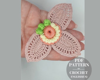 Flower crochet patterns Crochet floral lace pattern Crochet flowers applique for Irish lace Blossom crochet pattern pdf