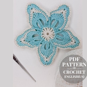 Crochet lace flower pattern Floral applique DIY Irish lace motif Handmade flower crochet