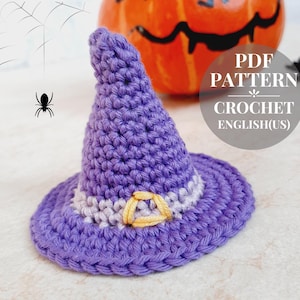 Easy crochet witch hat pattern Halloween crochet pattern beginners DIY Halloween decor