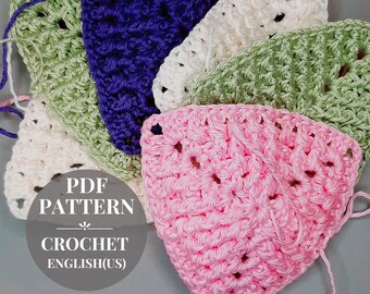 Triangle crochet pattern for a blanket. Motif Afghan crochet pattern. Instructions for crochet  pdf.
