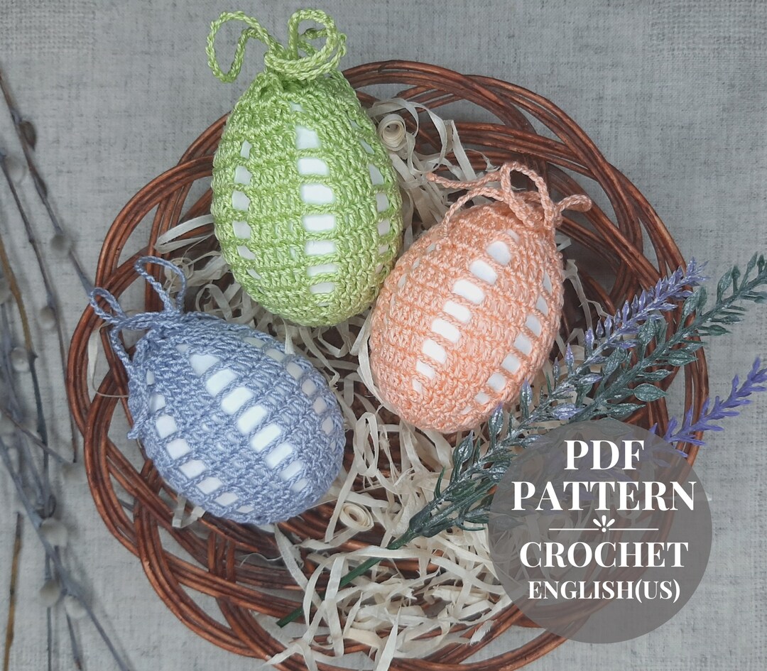 Crochet Pattern Easter Egg Cover Crochet Pattern Basket Easter Eggs ...