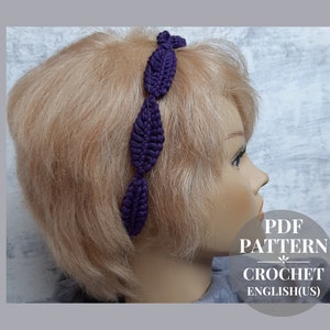Crochet pattern headband of leaves Easy crochet pattern pdf Digital Download