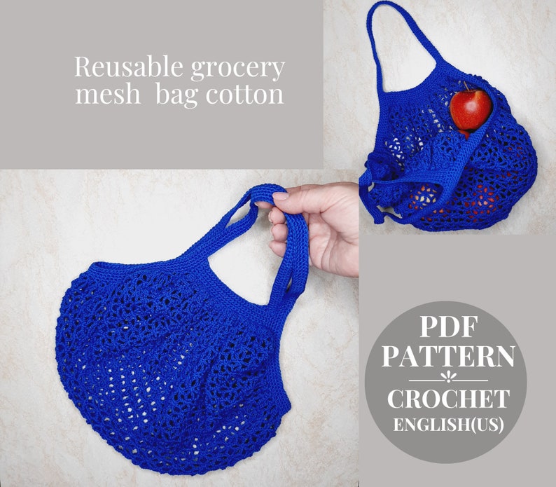 String bag crochet pattern. Market bag crochet pattern. Reusable grocery bag cotton. Boho handbags womens.