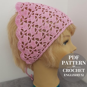 Lace Crochet Bandana Pattern: Boho Headband, Summer Kerchief (PDF Pattern)