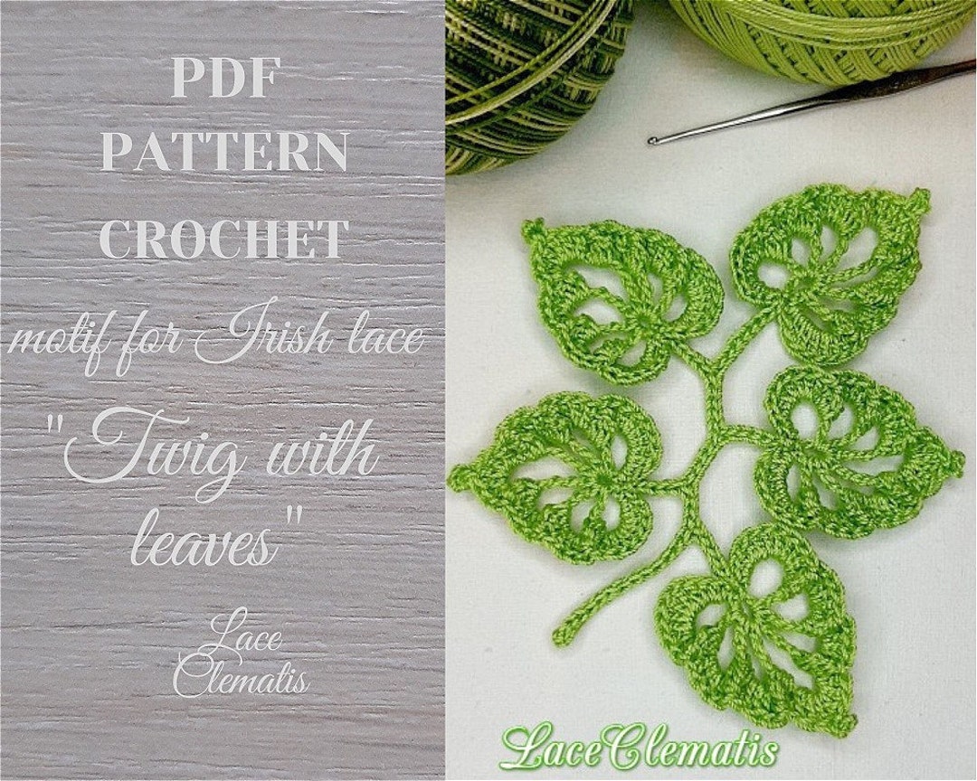Crochet Branch With Leaves Pattern. Crochet Vine Tutorial. Etsy