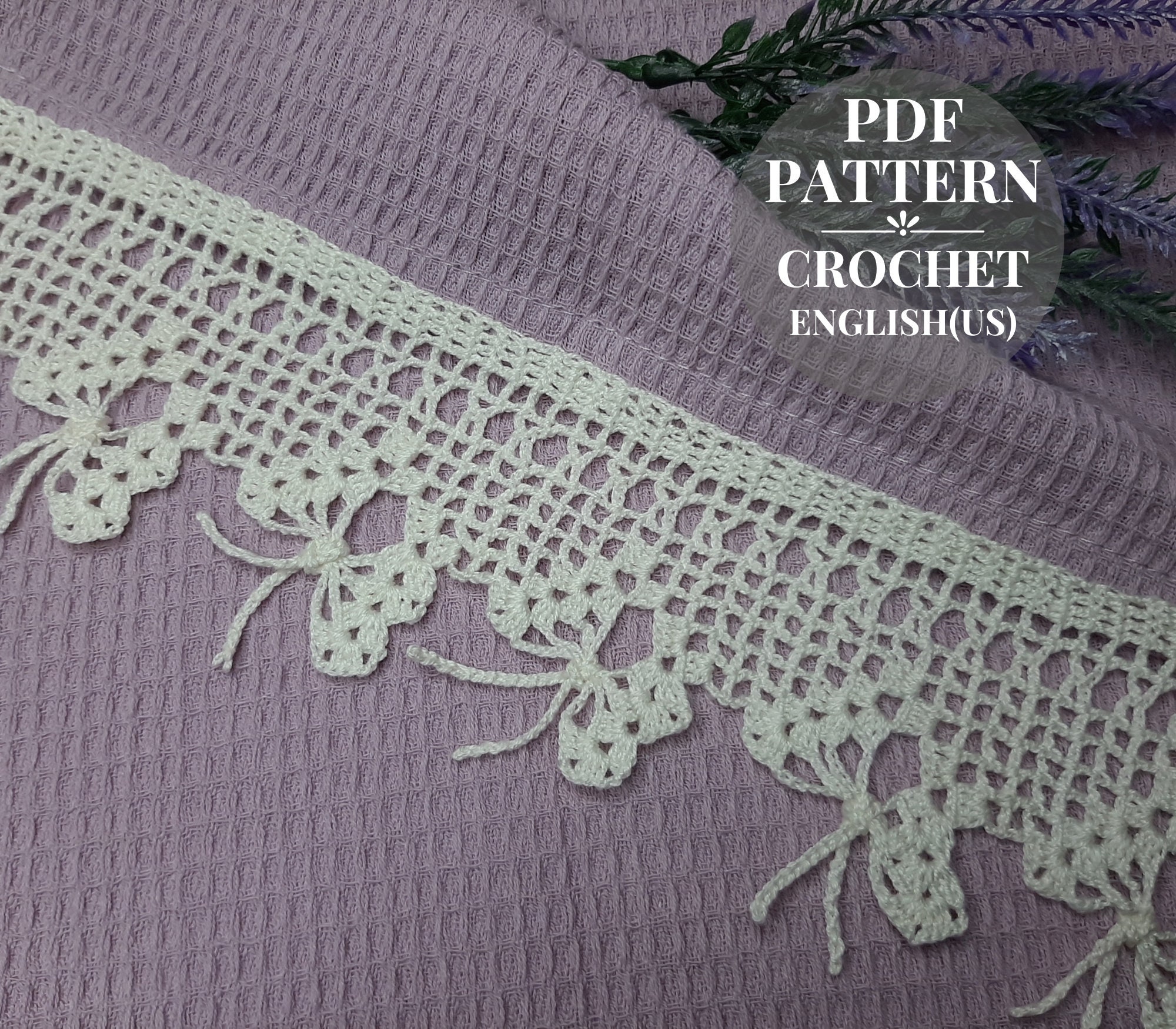 Crochet edging pattern Border crochet for decor kitchen