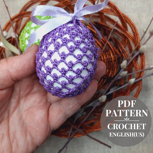 Easter decor for an egg in the form of a crochet pattern lace bag Crochet basket pattern Easter eggs Gift crochet cover for Easter egg DIY