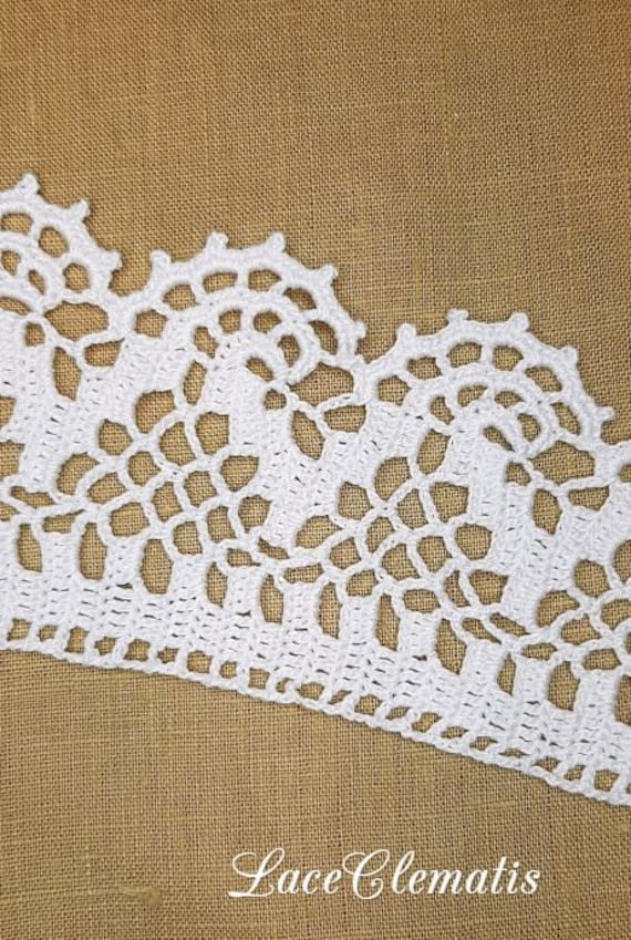 PDF Pattern: Hand Crocheted Border, Fillet Crochet Lace Trim Linear or  Turning Edge, Instant Download Wide Lace Fine Crochet Edge Home Decor -   Canada