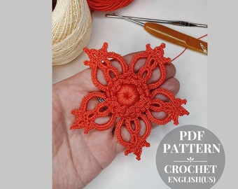 Crochet flower pattern for Irish Lace
