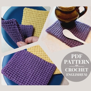 Crochet pattern pdf dishcloth yarn Easy washcloth crochet pattern Dishwashing crochet pattern Kitchen towel crochet